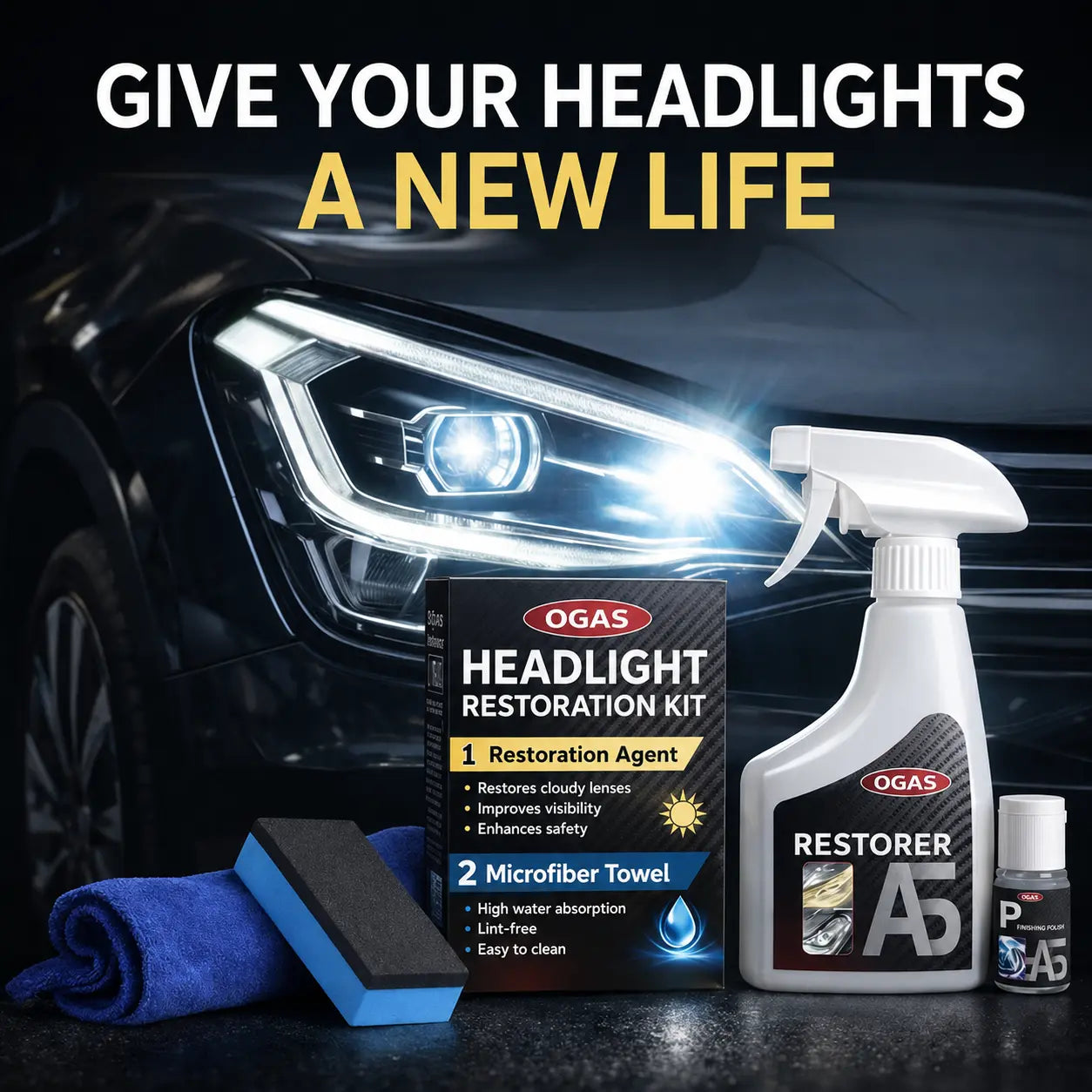 Headlight Restoration Polish Kit YT