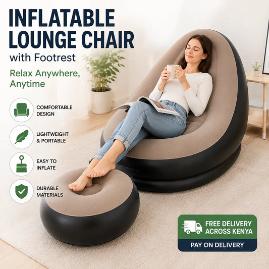 Premium Inflatable Lounge Chair with Footrest – Ultimate Comfort for Home Relaxation YT