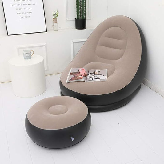 Premium Inflatable Lounge Chair with Footrest – Ultimate Comfort for Home Relaxation YT