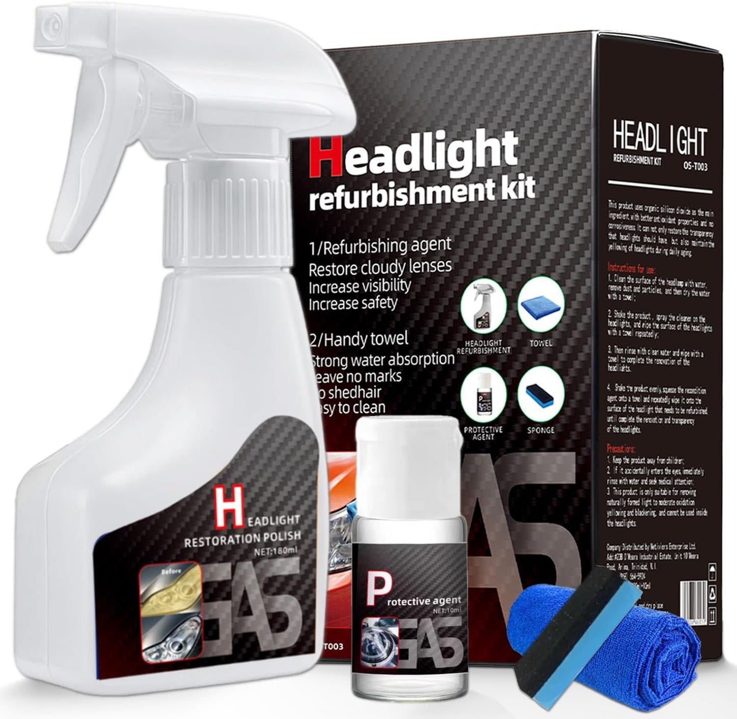 Headlight Restoration Polish Kit